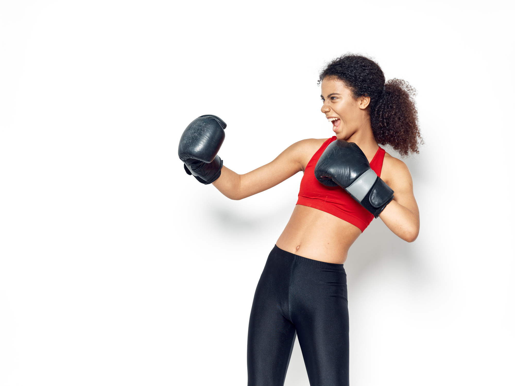 Young Fit Teen With Boxing Gloves